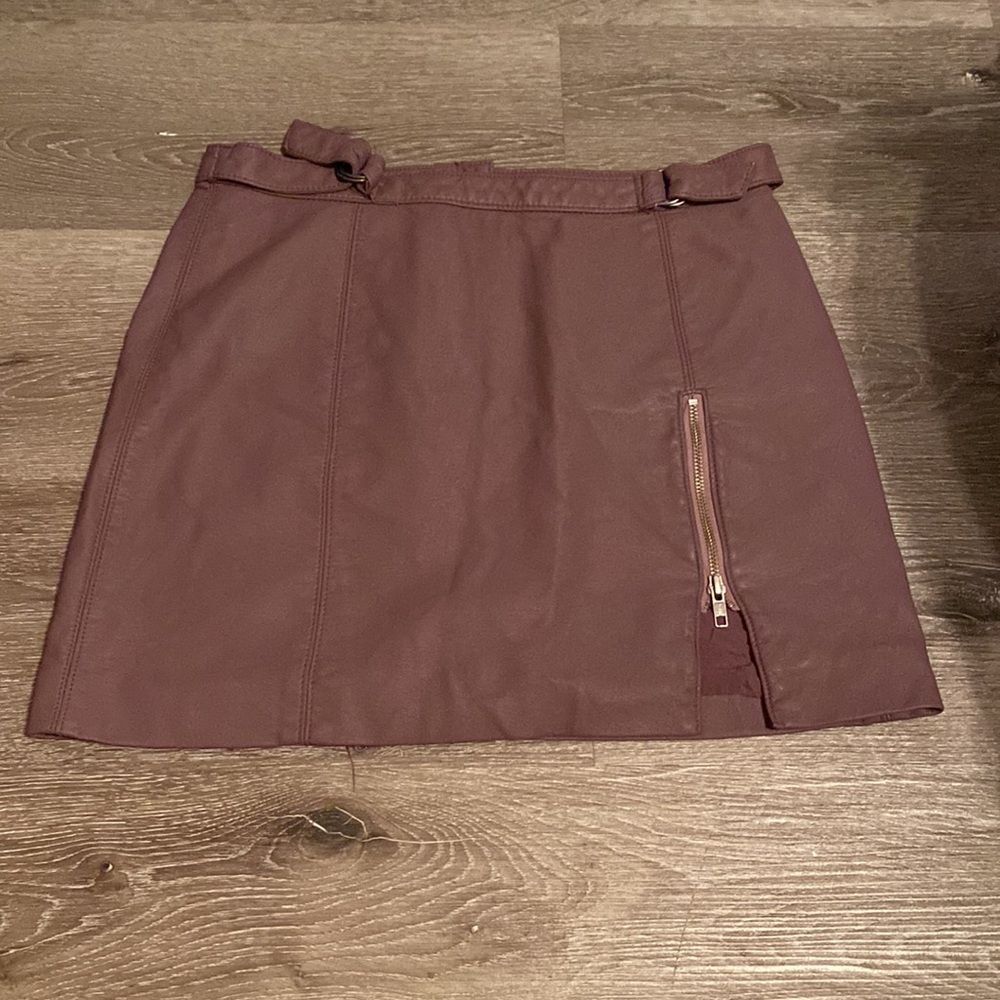 Free People | Leather Mini Skirt | Size 10